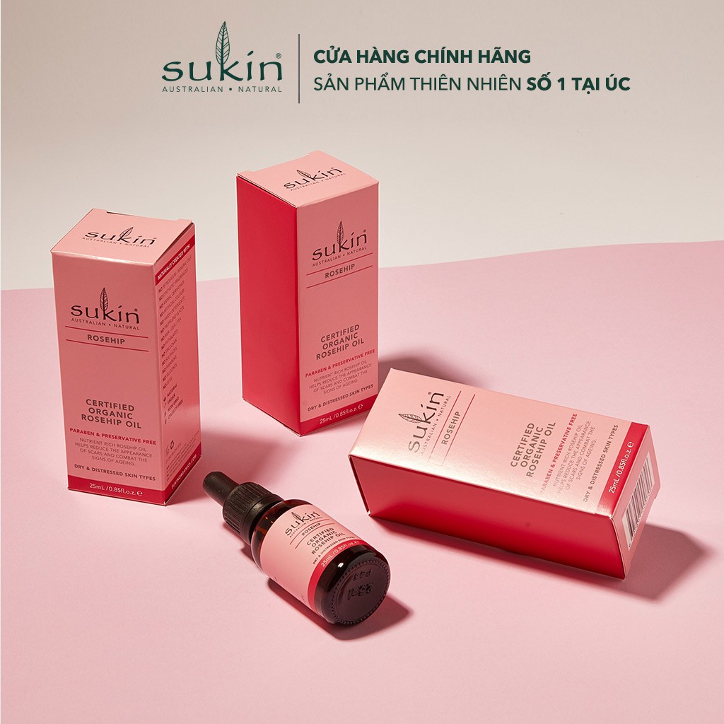 Tinh Dầu Tầm Xuân Sukin Rosehip Certified Organic Rosehip Oil 25ml