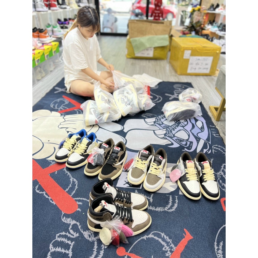 Giày thể thao Air Force 1 AF1 với 4 mẫu kẻ đen-kẻ nâu-hoa thổ cẩm- khoai môn hot 2022 - Giày Sneaker Nam Nữ cao cấp