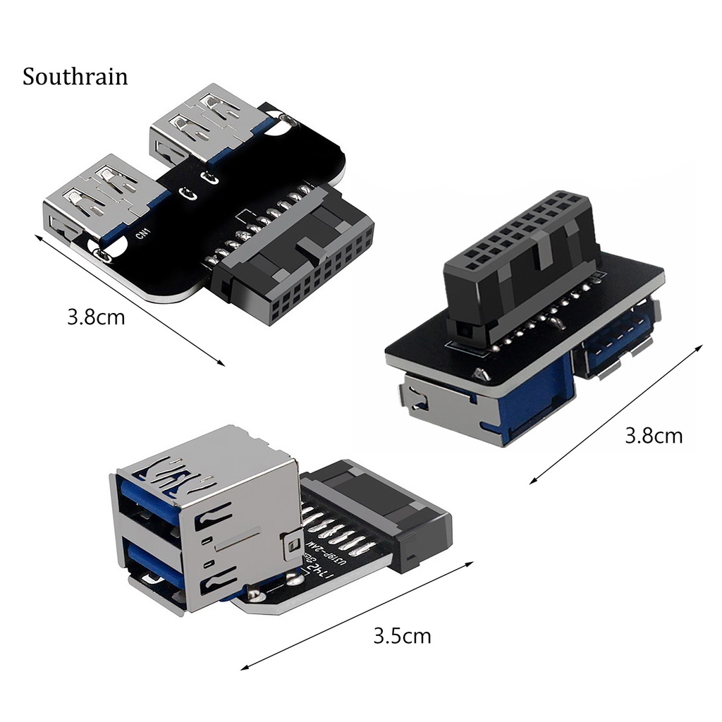 Bo mạch chủ chuyển đổi đầu USB 3.0 19/20 chấu sang hai đầu USB 3.0 tốc độ cao đường truyền ổn định dành cho máy tính bàn