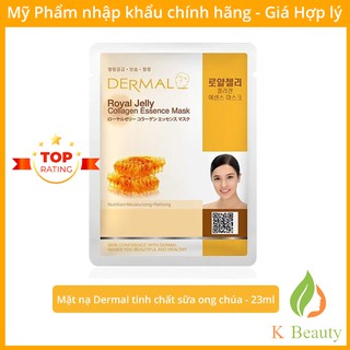 Mặt Nạ Dưỡng Da tinh chất sữa ong chúa - Dermal Royal Jelly Collagen Essence Mask 23g - Hàn Quốc