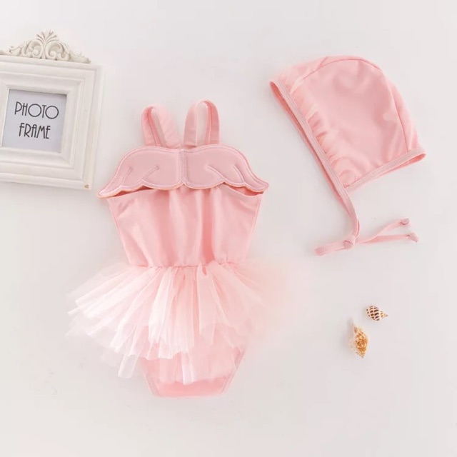 HOT!! Bộ bơi cánh thiên thần Pink kèm mũ cực xinh