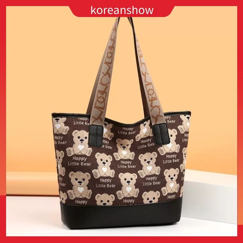 túi tote đeo chéo Túi Đeo Vai Mô Hình Gấu Vải canvas Phong Cách Hàn Quốc Thời Trang Dành Cho Bạn Nữ -67