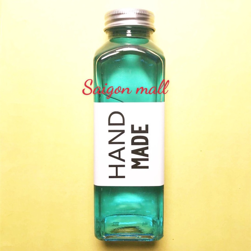 Chai thủy tinh 350ml VUÔNG CAO, bình thủy tinh 350ml nắp thiếc vặn kín