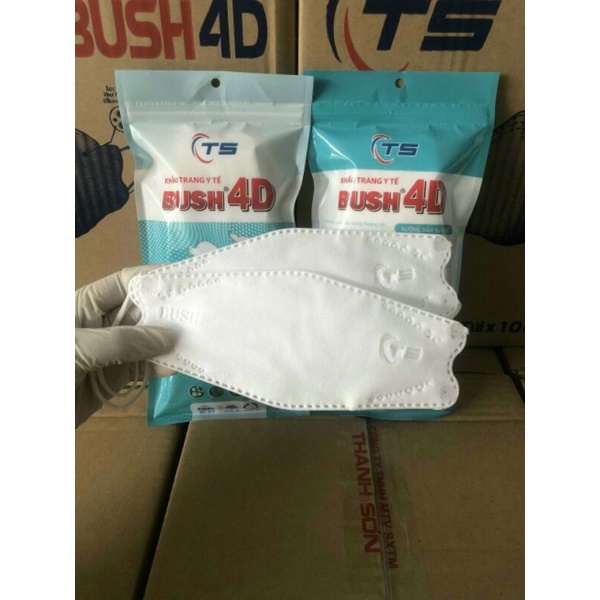 Khẩu Trang Cá Heo BUSH 4D Chính Hãng Túi