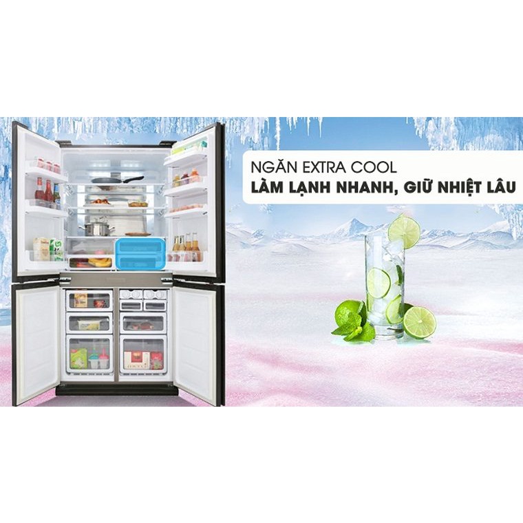 Tủ Lạnh 4 cánh SHARP Inverter 678 Lít SJ-FX688VG-BK - Mới 100%