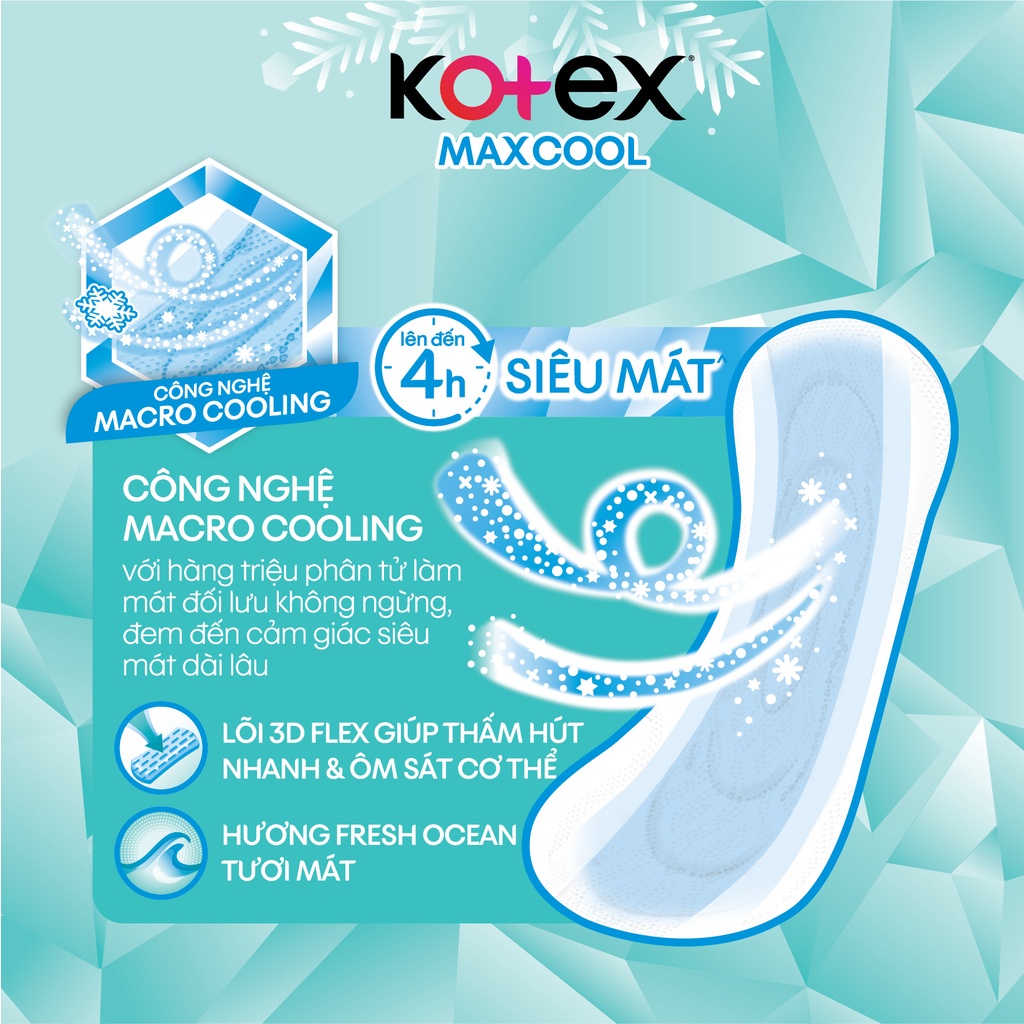 Băng Vệ Sinh Kotex Max Cool Siêu Mỏng Có Cánh 8 Miếng/Gói