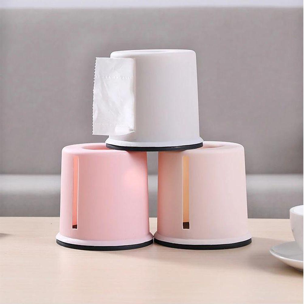 Hộp Nhựa Tròn Đựng Khăn Giấy Đa Năng Có Nắp Đậy Tiện Lợi Ốp
