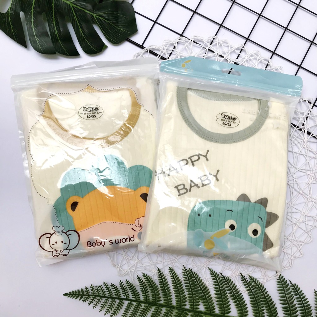 Bộ dài tay cạp cao thu đông cao cấp cho bé