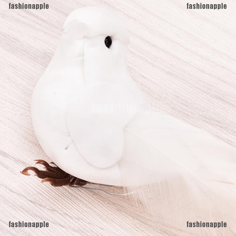 Chú Chim Bồ Câu Mini Bằng Xốp Phối Lông Vũ Màu Trắng Có Nam Châm