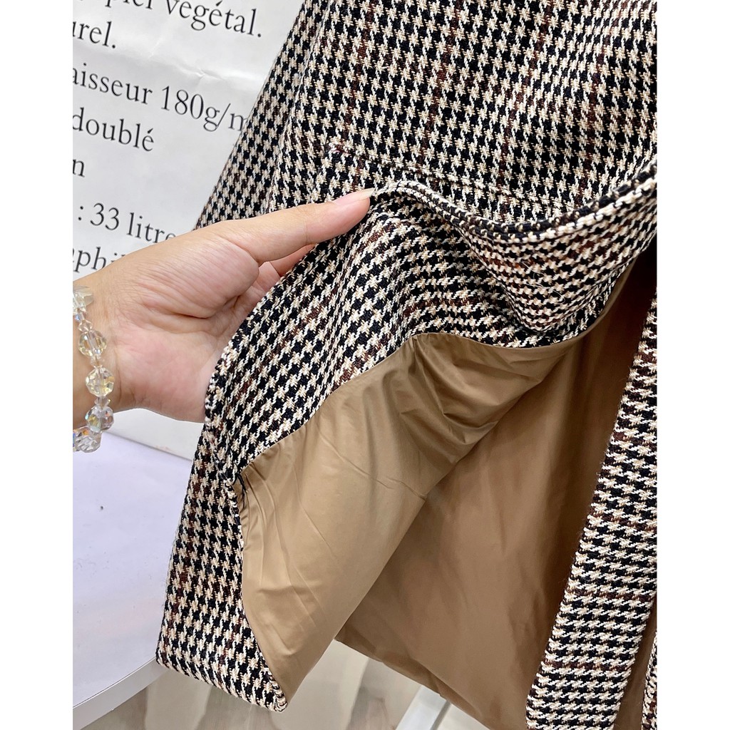 ÁO DẠ VEST BLAZER KẺ KÈM ĐAI CAO CẤP HAI LỚP DÀY DẶN SIÊU CHẤT LƯỢNG