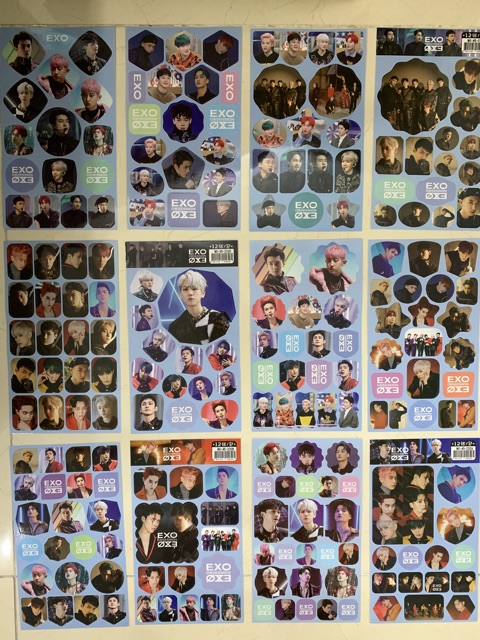 TẤM NHÃN DÁN STICKER CÁC NHÓM NHẠC BTS , BLACK PINK , EXO , TWICE