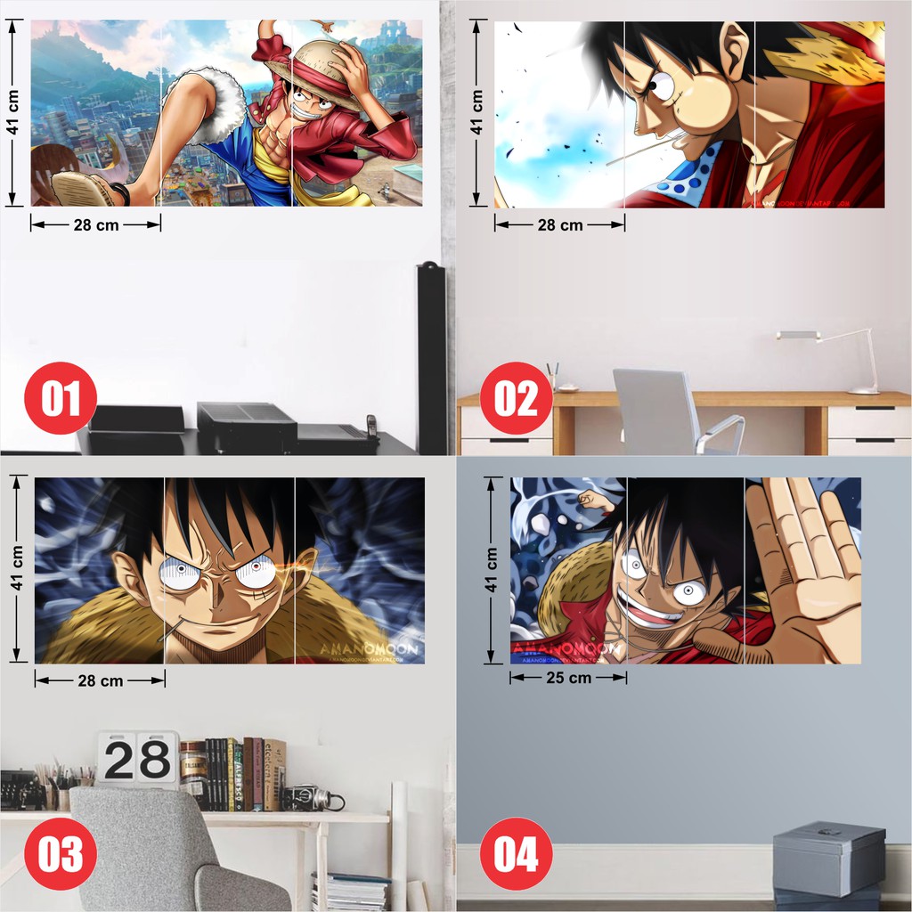 Combo 3 Tấm Poster Luffy Mũ Rơm - Onepiece By AnimeX