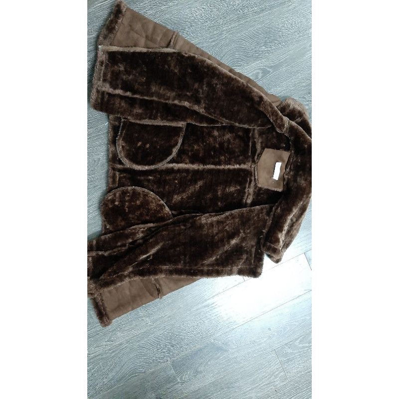 Áo khoác da lộn lót lông