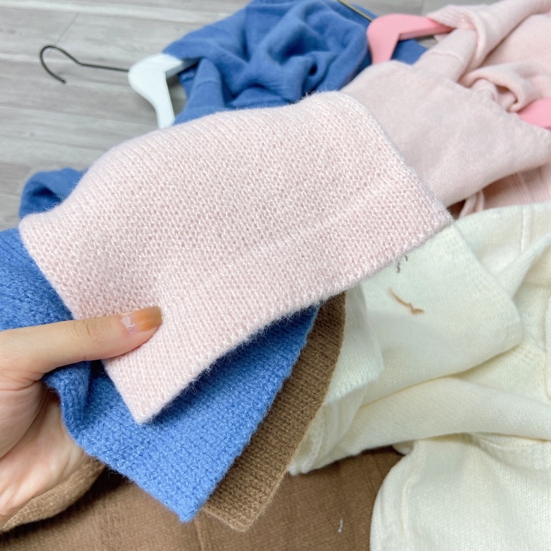 Áo Cardigan Trơn 2 Túi Không Cúc Áo Khoác Len Màu Trơn Hàn Quốc