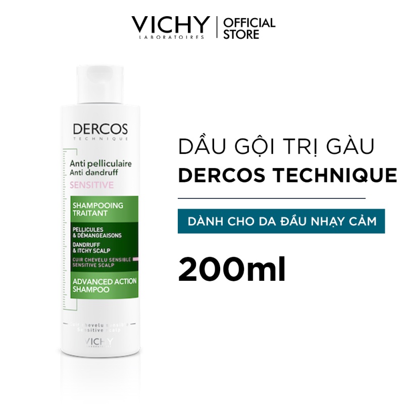 Dầu gội giúp sạch gàu và làm dịu da đầu ngứa - dành cho da nhạy cảm Vichy Dercos AntiPelliculaire 200ml