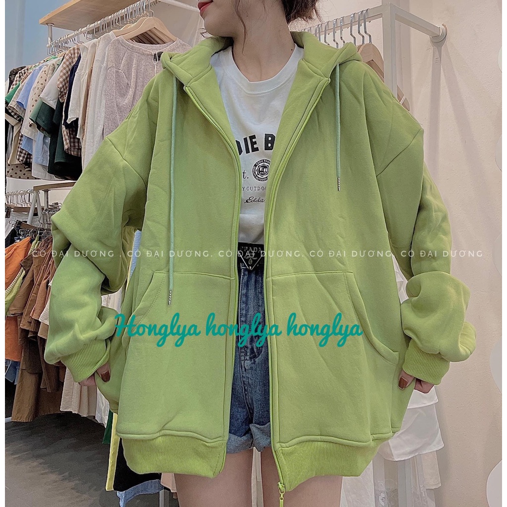 Áo khoác nỉ bông form to siêu ấm áp phong cách ullzzang