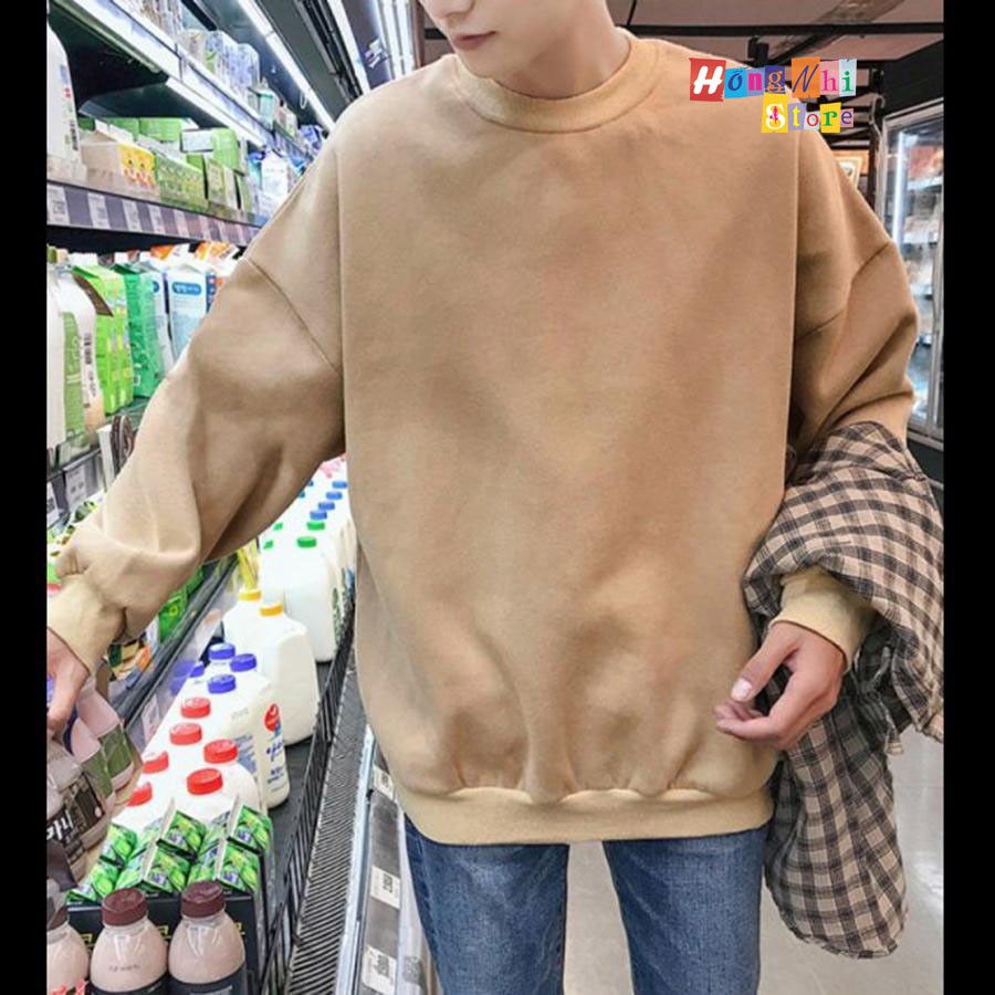 ÁO SWEATER TRƠN CHẤT NỈ LÓT BÔNG MÀU NUDE - SWEATER UNISEX - MM | BigBuy360 - bigbuy360.vn