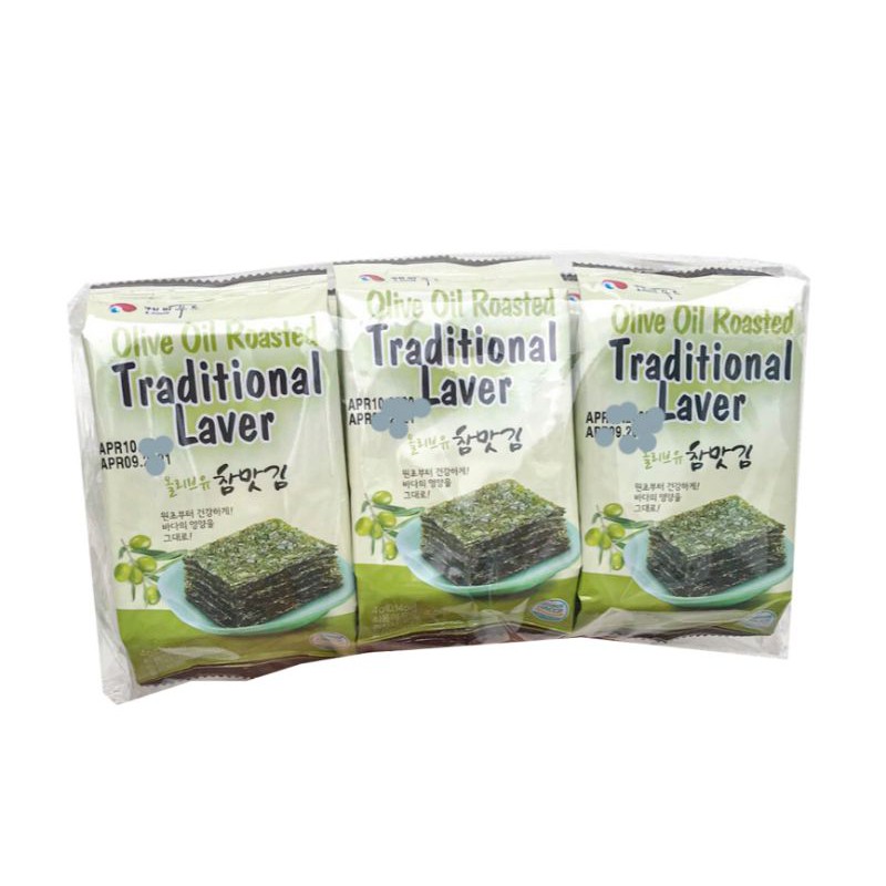 Lốc 3 Gói Rong Biển Ăn Liền KFOOD Hàn Quốc