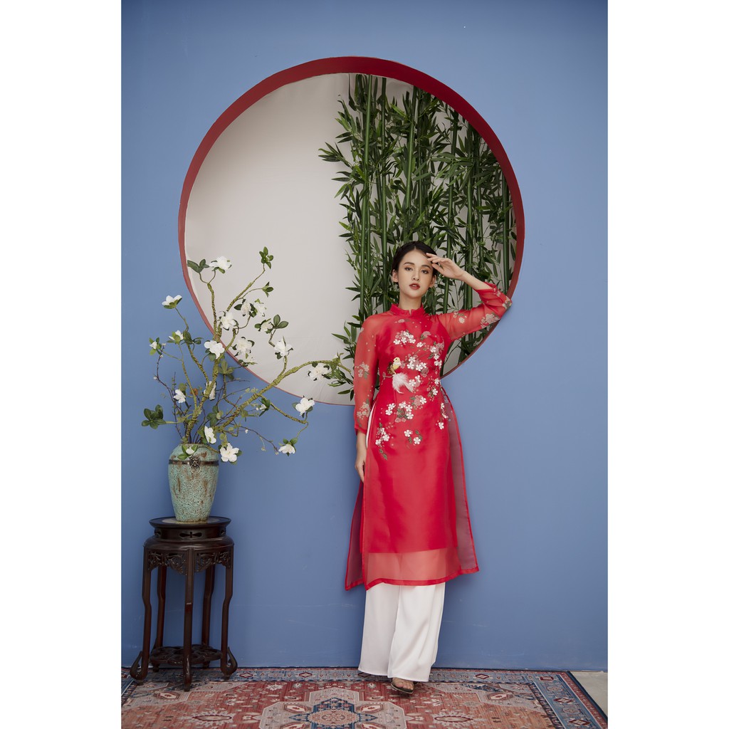 Áo cách tân 🎀FREESHIP🎀 Áo dài nữ đỏ thêu hoa sang trọng [ao dai nu] | BigBuy360 - bigbuy360.vn