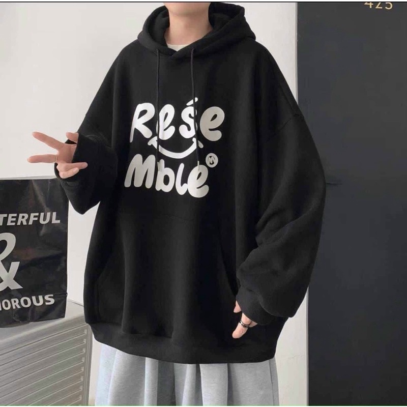 Áo hoodie pe tay phồng chống nắng gió in logo chữ nón 2 lớp