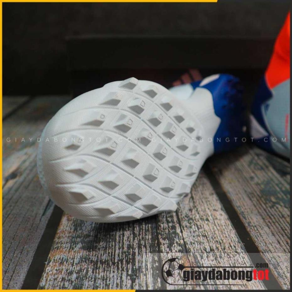 💦 Giày đá banh không dây Predator 20.3 TF xanh nhạt cổ cam vạch xanh | Bản cổ cao chất lượng hi