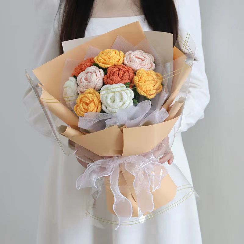 Sản Phẩm Hoàn Thiện Bó Hoa Hồng Nhân Tạo Làm Quà Tặng Sinh Nhật Bạn Gái / Lễ Tốt Nghiệp