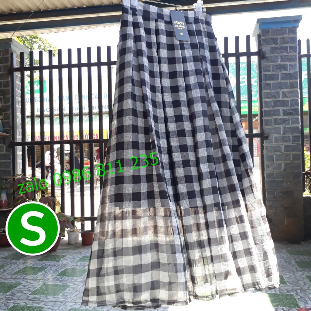 -CHÂN VÁY DÀI MAXI CARO HÀN QUỐC SIÊU XINH-CÓ FEEDBACK KHÁCH | BigBuy360 - bigbuy360.vn