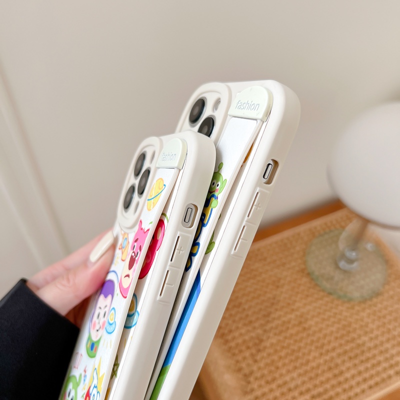 Ốp Điện Thoại Họa Tiết Hoạt Hình Gấu Hồng Kèm Dây Đeo Cổ Tay Chống Sốc Cho Iphone