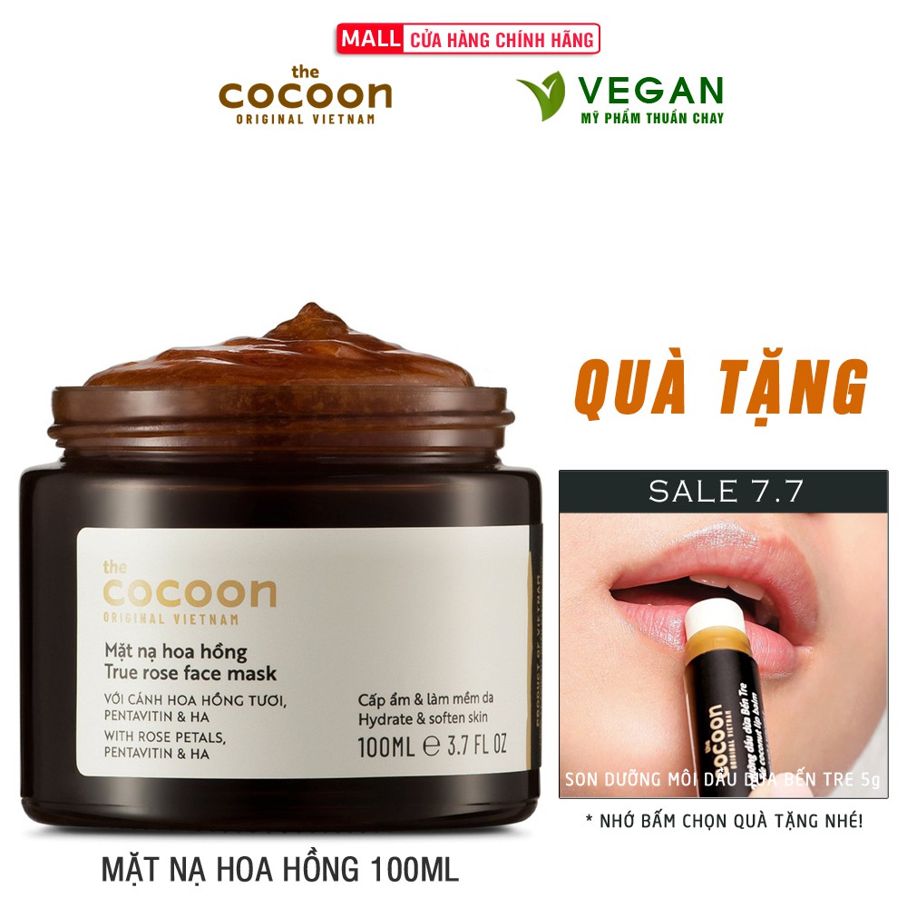 Mặt nạ hoa hồng cocoon 100ml cấp ẩm thuần chay