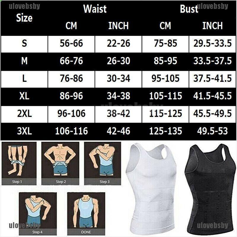 【ulovebsby】Mens Slimming Body Shaper Vest Moobs Chest Compression Shirt Tank T