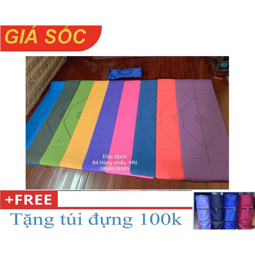 Thảm tập Yoga, Gym, Thể dục TPE 8mm Elite Sport kèm túi đựng và dây buộc