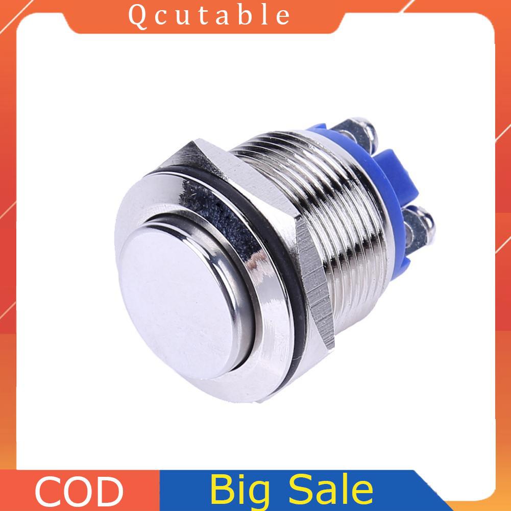 Nút công tắc bật / tắt nhấn màu bạc chống thấm nước 19mm 12V cho xe hơi/ xe tải