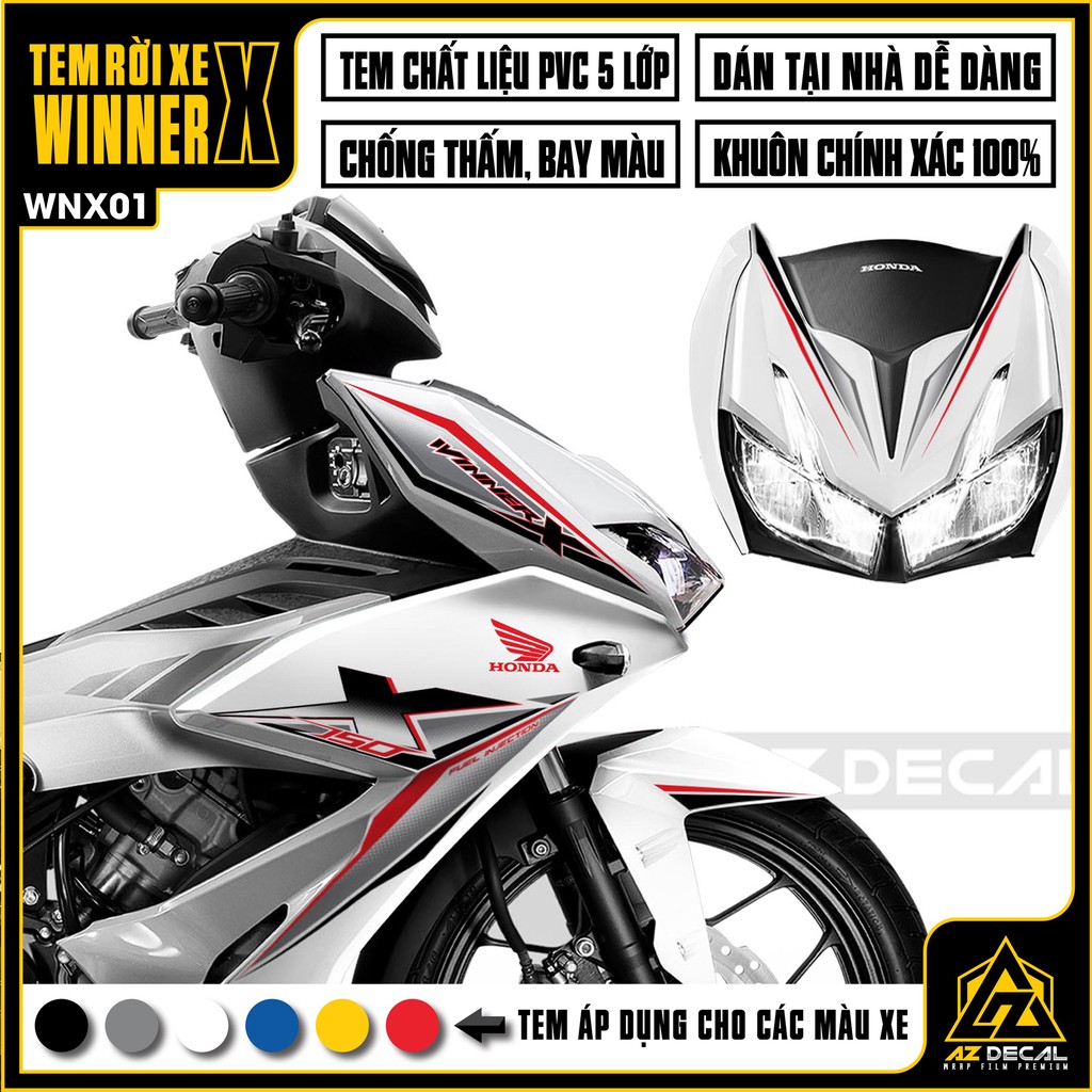 Tem Rời Xe Winner X | WNX01 | Decal Chế Chất Liệu Cao Cấp Chống Nước, Cắt Khuôn Sẵn Dễ Dán Tại Nhà
