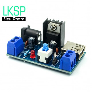 Mạch Hạ Áp LM7805 7-15V Ra 5V Có Tản Nhiệt Và Công tắc