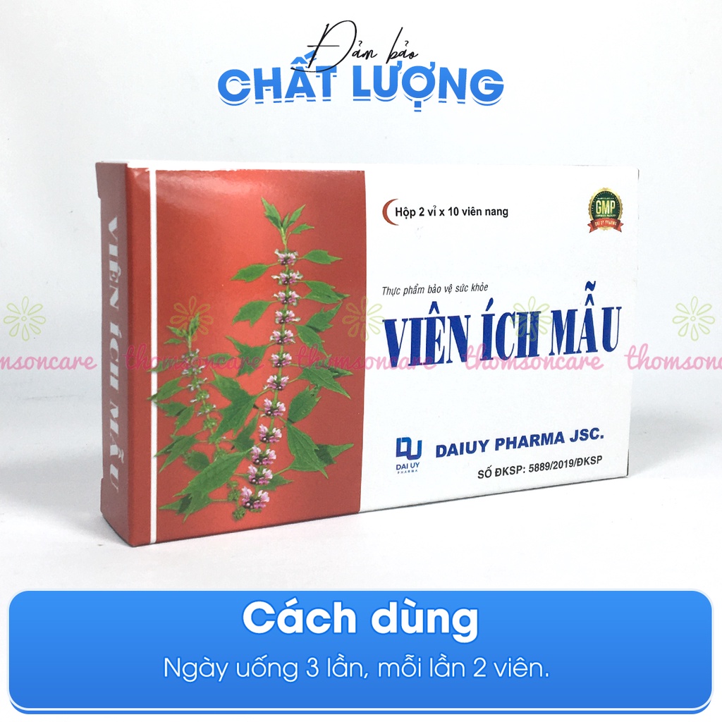 Viên uống Ích Mẫu  Hộp 20 viên -  Bổ huyết Điều Kinh  giảm rối loạn kinh nguyệt Đ.Y