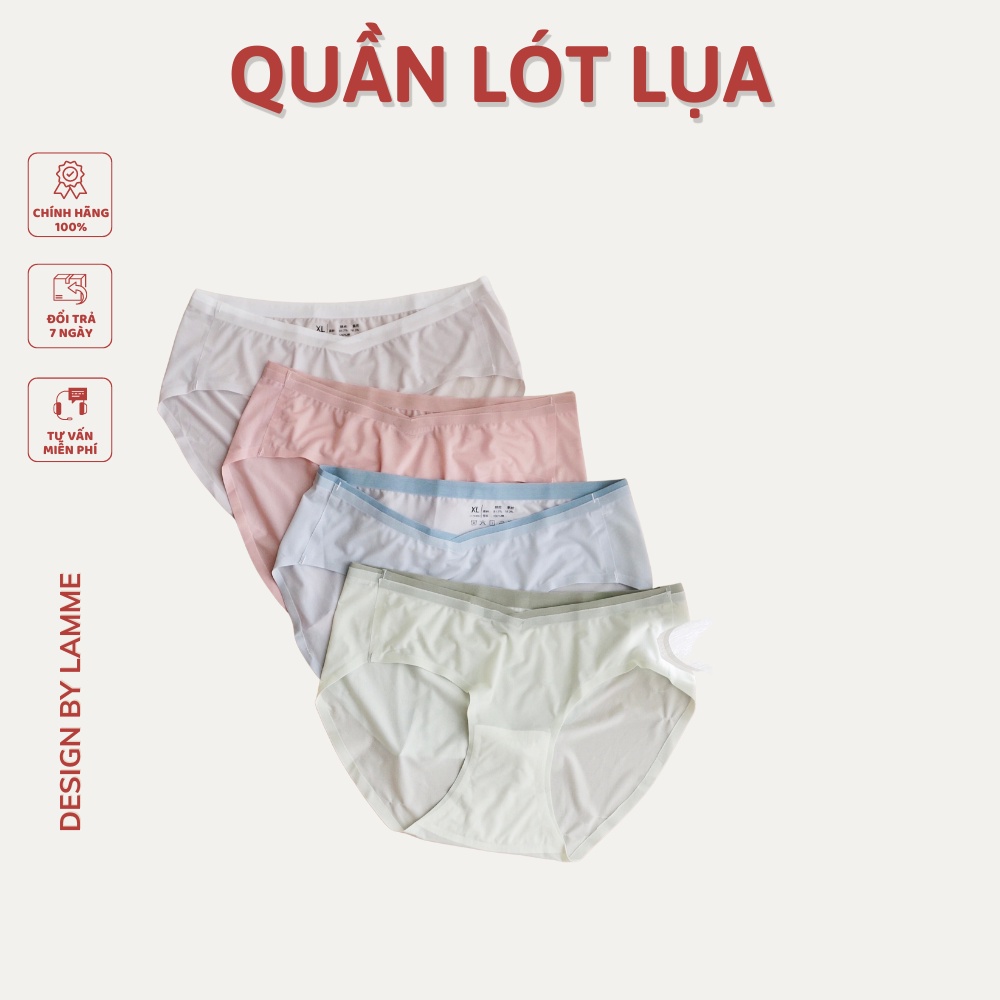 Quần lót set lụa thông hơi (4c) đáy kháng khuấn, cạp chéo viền mềm sản phẩm của LAMME