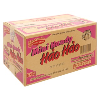 E - Thùng 12 ly mì ăn liền Mini Handy Hảo Hảo vị tôm chua cay 47g