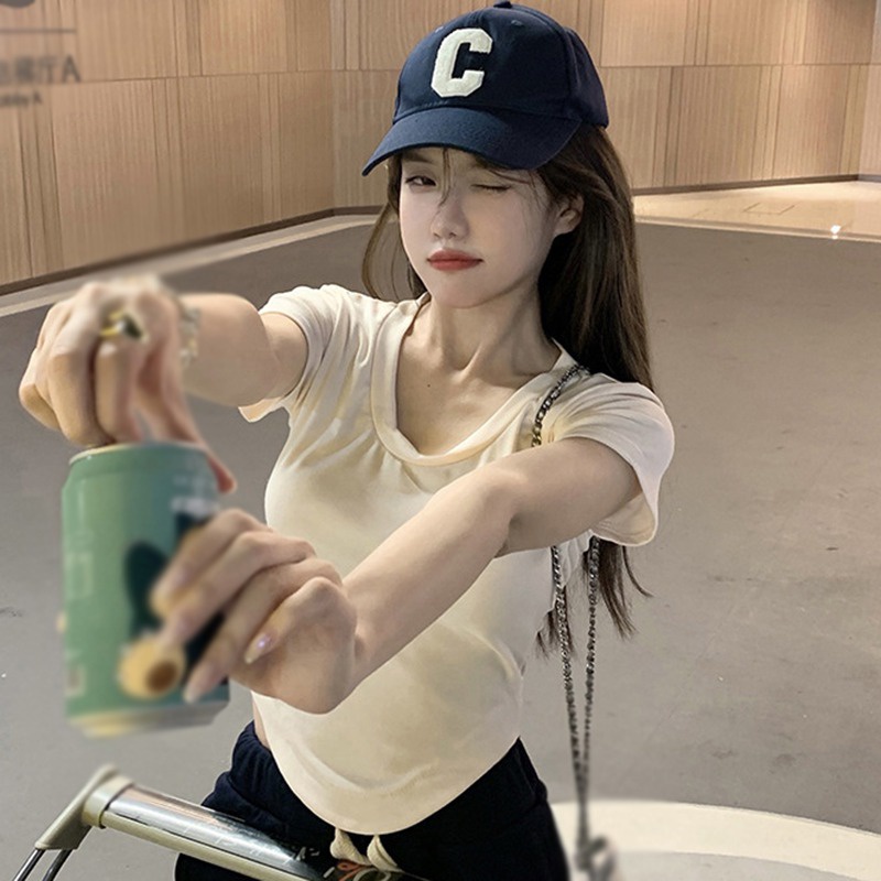 Áo Thun Ngắn Tay Phong Cách Hàn Quốc Quyến Rũ Dành Cho Nữ