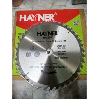 Lưỡi cưa gỗ 230mm 40 răng hayner