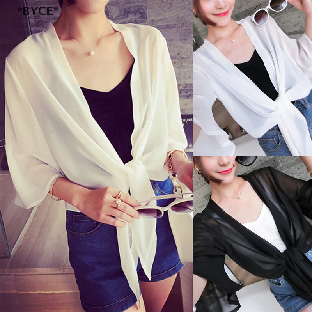Áo Choàng Cardigan Chiffon Chống Nắng Thời Trang Đi Biển Mùa Hè Cho Nữ