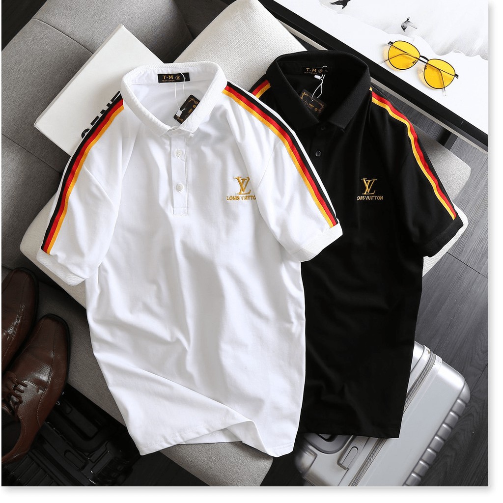 Áo Thun Nam In Thêu Tay Ngắn Cổ Bẻ Hàng Đẹp HP