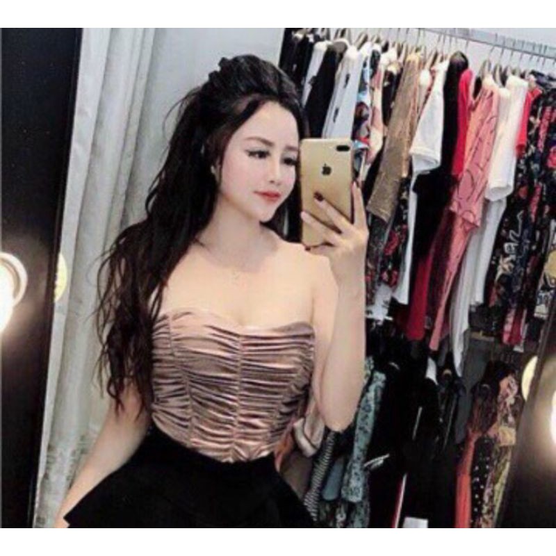  Áo ống nhún có mút ngực chất thun lụa siêu đẹp hàng y hình ( free size từ 40-53kg) | BigBuy360 - bigbuy360.vn