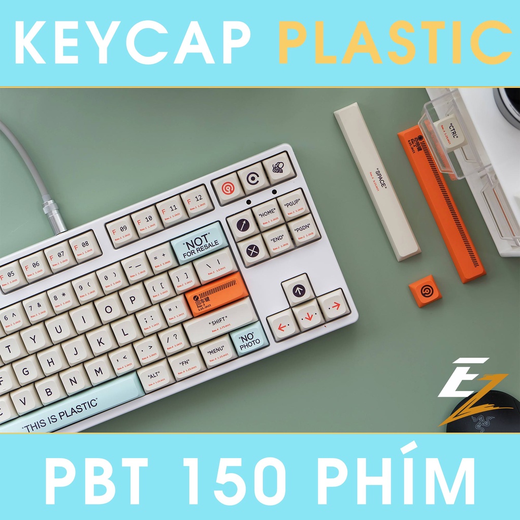 Keycap Cho Bàn Phím Cơ Plastic Thick PBT Dyesub 150 Phím XDA Profile Của EZPC