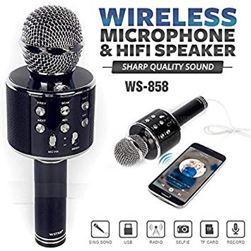 [ Sale xả hàng ] MIC KARAOKE Microphone thông minh WS-858 KÈM LOA Bluetooth cho những chuyến đi dã ngoại, tiệc, giải trí
