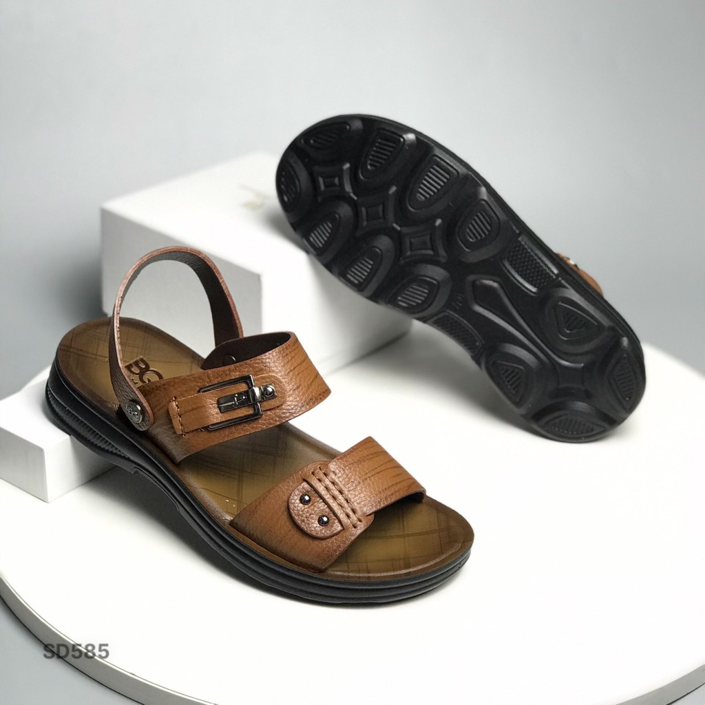 Sandal nam BQ ❤️FREESHIP❤️ Dép quai hậu nam da bò quai lật SD585