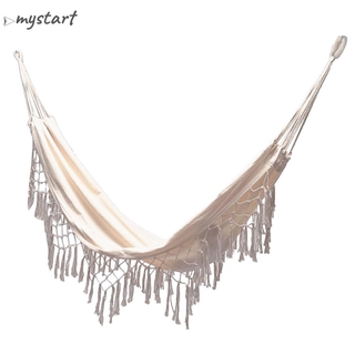 Võng Vải Canvas Phối Tua Rua Dùng Đi Cắm Trại & Săn Bắn