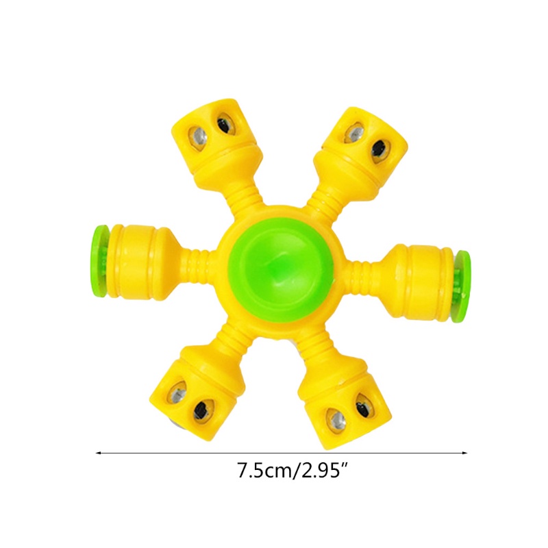 1 Bộ Con Quay Đồ Chơi Fidget Spinner ABS Với Sáu Cánh Tay Thép Cho Trẻ Mới Biết Đi