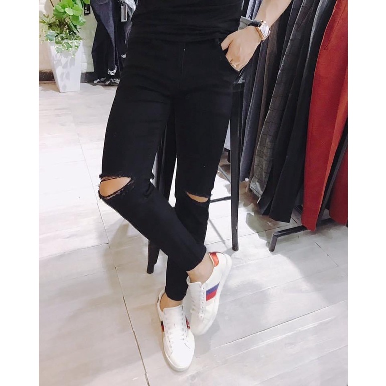 💥💥RẺ VÔ ĐỊCH💥💥 Quần Jeans Nam Rách Gối Chất Jean Cotton Co Giãn Dáng Ôm Thời Trang | BigBuy360 - bigbuy360.vn