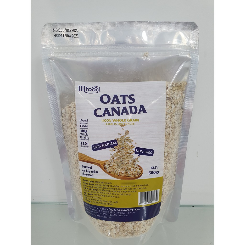 Hạt Yến Mạch Cán Vỡ Thương Hiệu Oats Canada Túi 500g | BigBuy360 - bigbuy360.vn