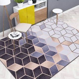 Thảm trải sàn trang trí phòng khách 3D m6-2m3, Nhung nỉ cao cấp (Hiện Đại Giả Gỗ Đá )